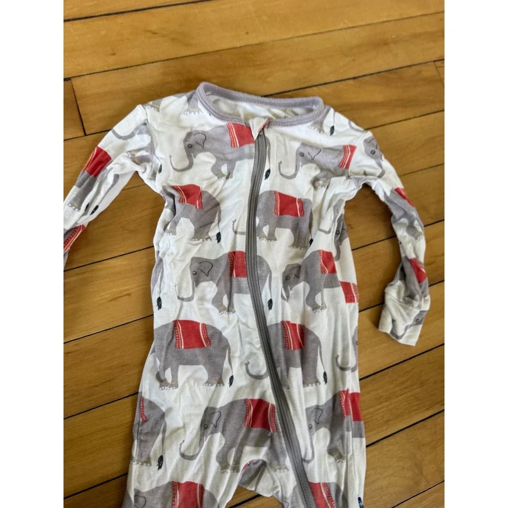 KicKee Pants circus elephant print bamboo footie sleeper soft lightweight infant